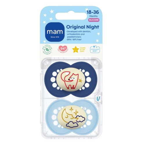 MAM MAM Original Night Soothers | 18-36 Months | 2 Pac 1
