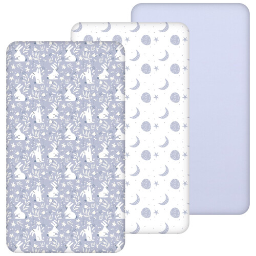 Yukkidds 60x120cm Fitted Baby Cot Sheets Soft Micr