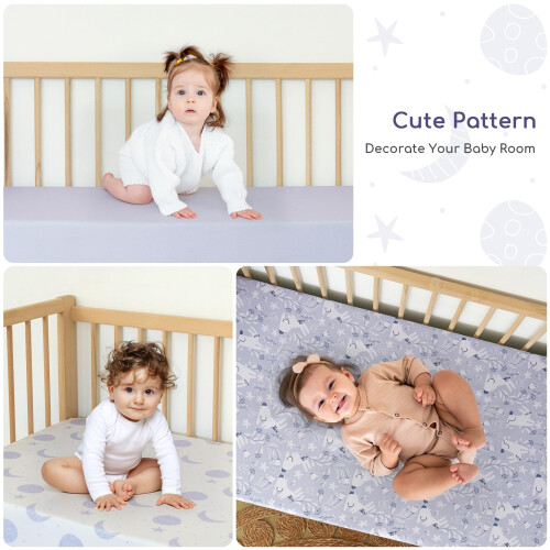 Yukkidds 60x120cm Fitted Baby Cot Sheets Soft Micr 1