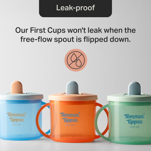 Tommee Tippee Tommee Tippee First Cup 190ml NonSpill Sippy Cup for Babies 4 Months w 2