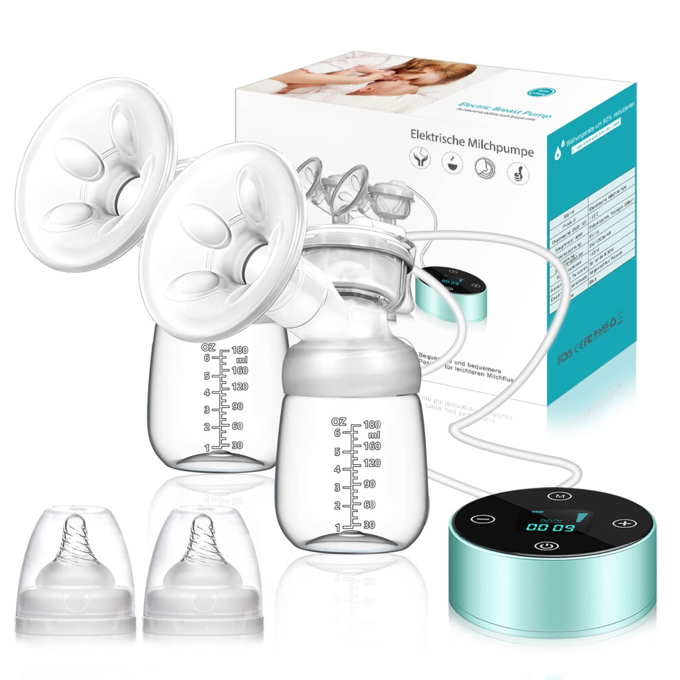 Breast Pump, Electric Breastfeeding Pump 3 Modes 10 Levels Dual Rechargeable Nursing Double Breast Milk Pump Massage With Touchscreen Led Bpa F Piaek