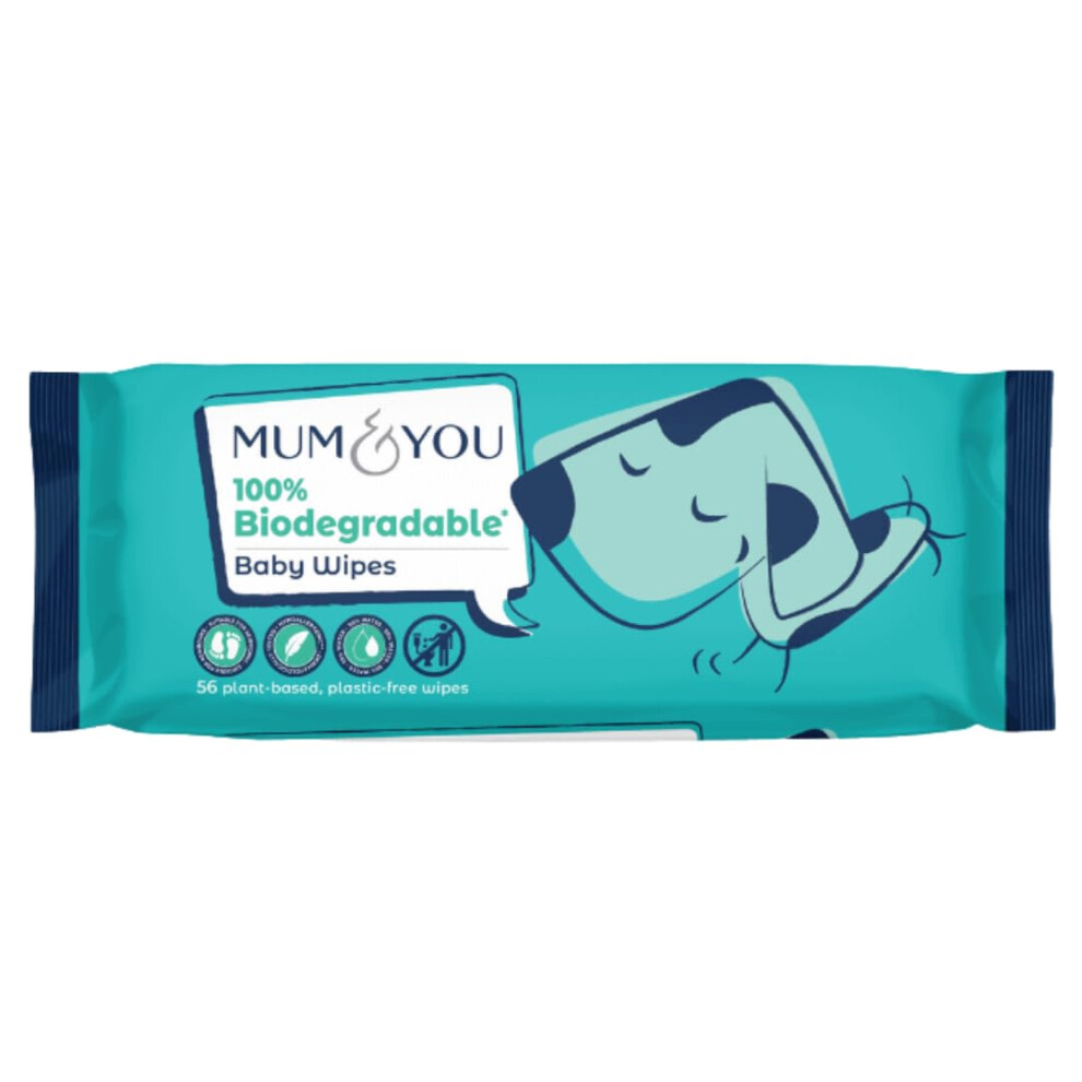M&Y Mum & You Baby Wipes Travel Pack- 56 Wipes- 100% Biodegradable Wet Wipes | 99.4% Water. Ideal For Sensitive Newborn Skin - Image 2