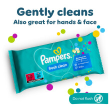 Pampers Fresh Clean Baby Wipes 15 Packs of 80 Wipes Equals to 1200 Bab