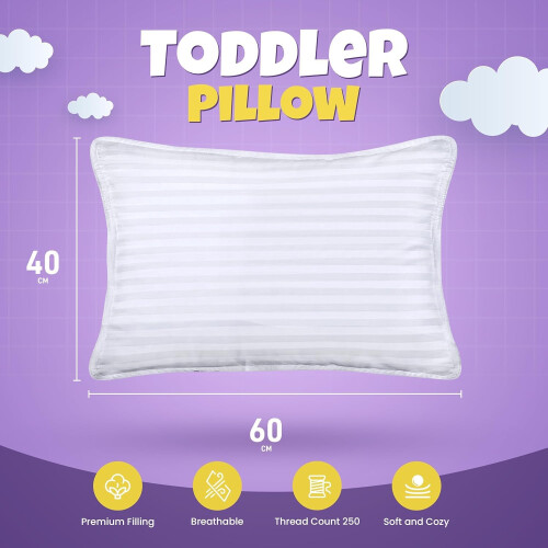 Utopia Bedding Toddler Pillow 2 Pack 40x60 cm White Soft Breathable Age 2+ 1