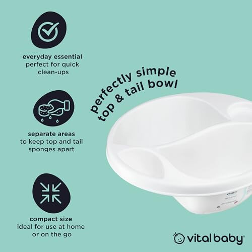 Vital Baby Perfectly Simple Top & Tail Bowl, Everyday Basic Top & 2
