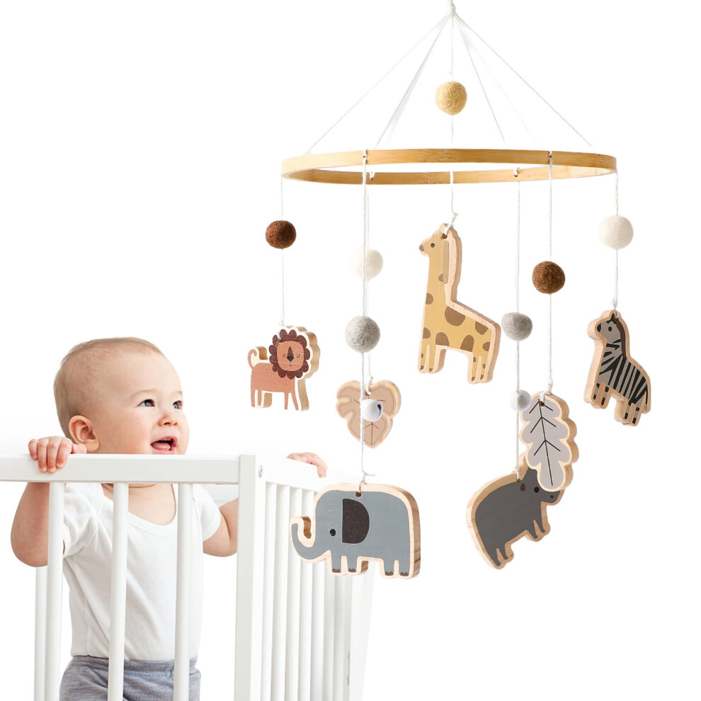 Mobile Safari Wind Chimes For Nursery Decoration, Light Let's Make