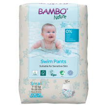 Bambo Nature Premium Swim Nappy Pants, Small Size (7-12 kg), Disposable and Eco-Labelled, Perfect Swimming Nappies for Water Activities
