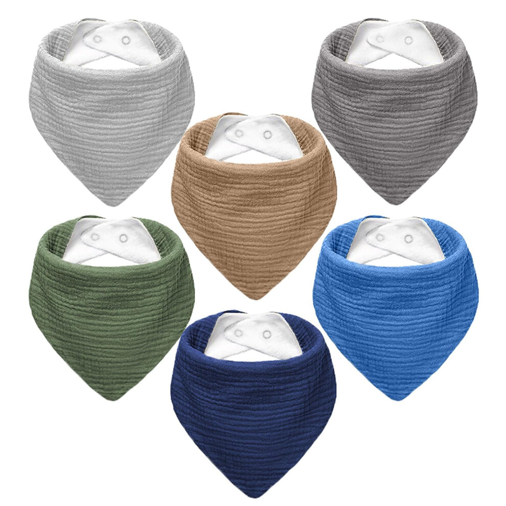 Muslin Baby Bibs 6 Pack Dribble Bandana Nisxabebe