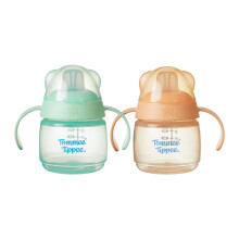 Tommee Tippee Transition Spout Cup, 150ml, Spill-Free Toddler Transition Cup for 4 Months+, with a Natural Feel Bite-Resistant Spout, Green and Orang