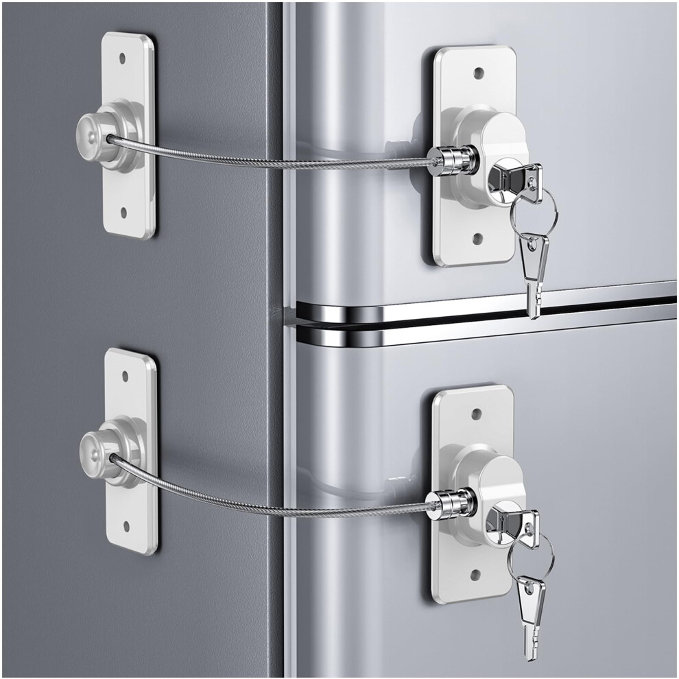 2 Pack Refrigerator Locks, Child Proof Door Fridge Locks For Kitchen Freezer, Cabinets And Drawers, Air Oven Air Fryer, Closets, Windows-No Tools Nee Wilniry