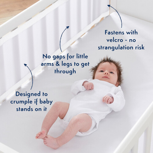 PurFlo Breathable Cot Bumpers - 2 Pack (White) 2
