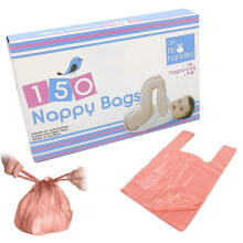 150 Pack Nappy Fragranced Bags - Tie Handle Baby Nappy Changing Disposable Bags | Scented Bin Adult Waste Sacks | Scented For Dog Poo