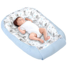 Medi Partners Baby Nest Pod for Newborn Babynest Sleep Bed - 100x60x15 Lounger Essentials 0-12 Months sleeping bilateral Cocoon 100% Cotton Waffle (Te