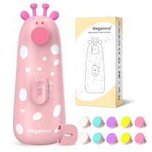 Megainvo Baby Nail File Electric,Safe Baby Nail Trimmer with 10 Grinding Heads, Whisper Quiet,LED Light Baby Nails Clippers Electric for Baby Newborn