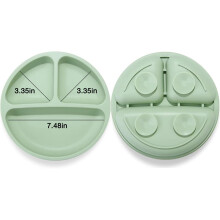 PandaEar 3 Pack Silicone Baby Suction Plates for Toddler Kids Self Fee