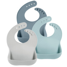 PandaEar 3 Pack Silicone Bibs for Babies Boys & Gi