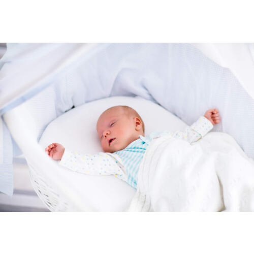 Sasma Home - 4 x Moses Basket Fitted Sheets - 100% 2