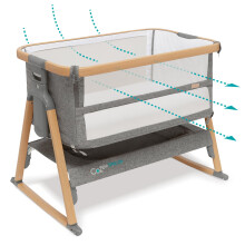Tutti Bambini CoZee Breeze PLUS - Extra Breathable Next To Me Crib & Standalone Baby Cot with Larger Mesh Side Windows, Easy Fold, with Mattress (0-