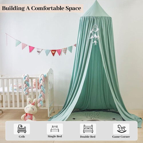 Vercico Kids Bed Canopy Round Dome 240cm Cot Canop 2