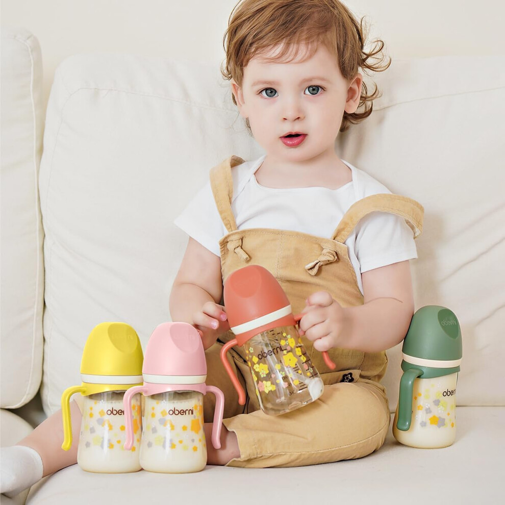 Oberni Baby Sippy Cup Weighted Straw Trainer Cup Toddler Drinks Water