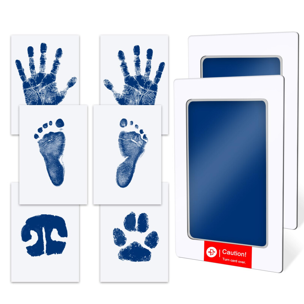 Baby Hand And Footprint Kit Inkless - Mess Free Ink Pad, Paw Print Kit For Dogs And Cats, Safe Clean Touch Ink Pads For Newborn Handprints Tatuner