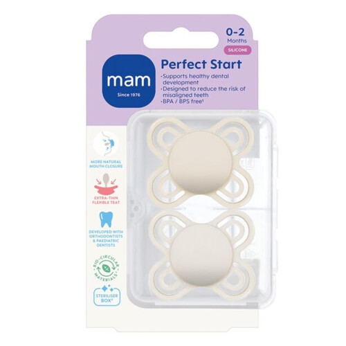 MAM MAM Perfect Soothers | 0-2 Months | 2 Pack | Newbo 1