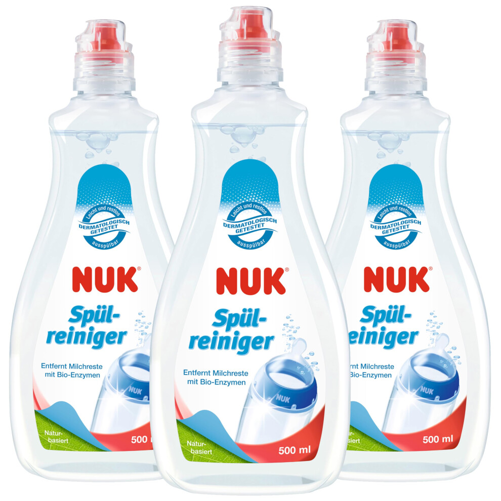Baby Bottle Cleanser | 500 Ml | Ideal For Cleaning Baby Bottles, Teats & Accessories | Fragrance Free | Ph Neutral | 3 Count Nuk