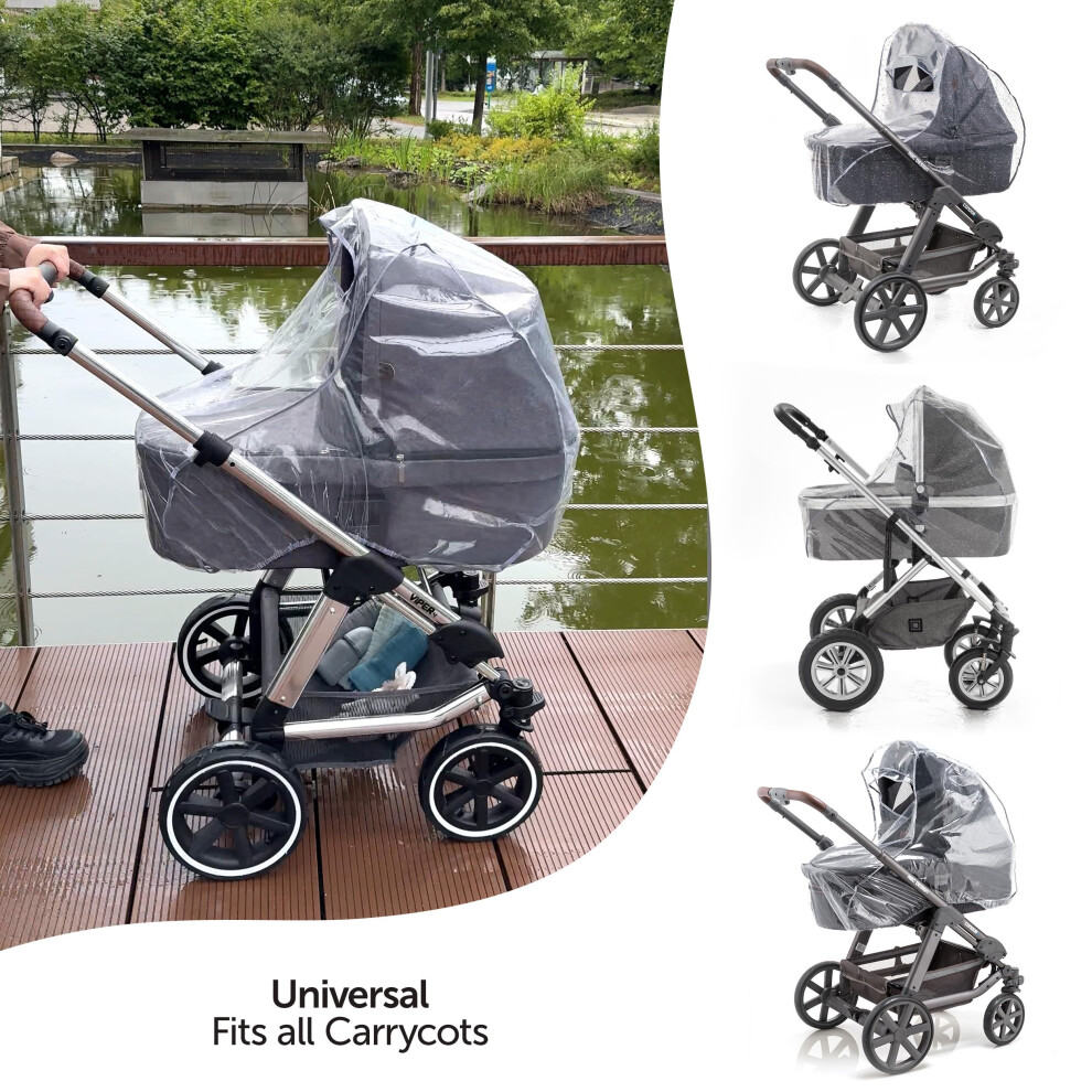 Zamboo Rain Cover For Pram Carrycot – Waterproof Windproof Baby Rainc