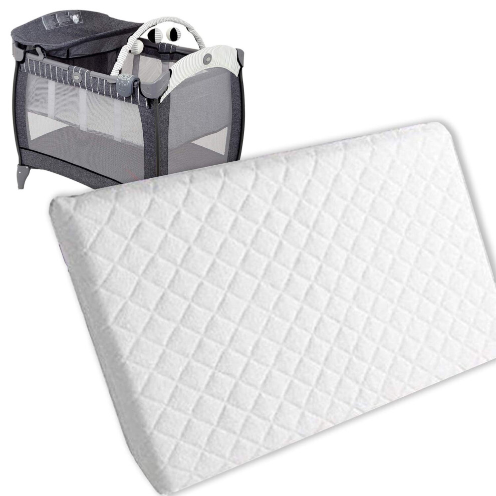 Hanson And Langford New Baby Travel Cot Foam/Mattress - Waterproof Cover | Extra Thick Quilted | Fits Most Graco/M&P Toddler Cots, Breathable | Anti Allergenic (120 X 60