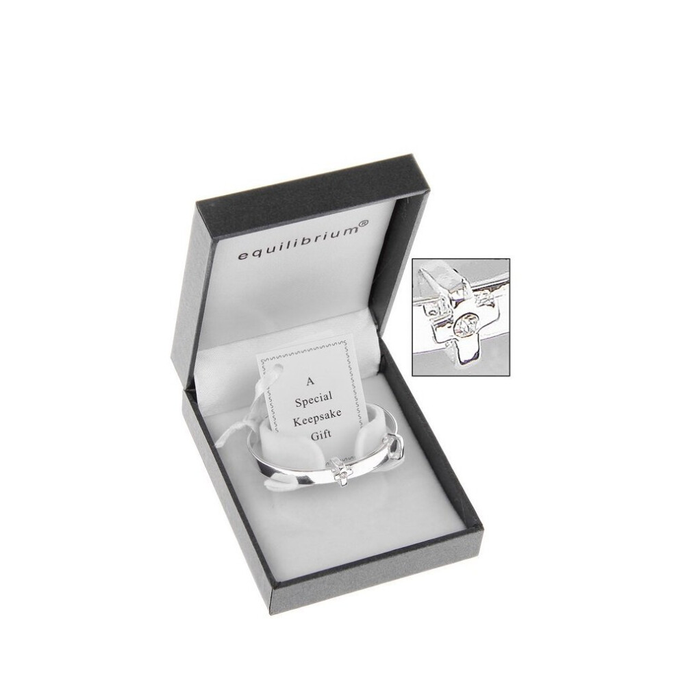 Equilibrium Silver Plated Christening or New Baby Bangle 6780-image-OPC-PWS65SH-NEW