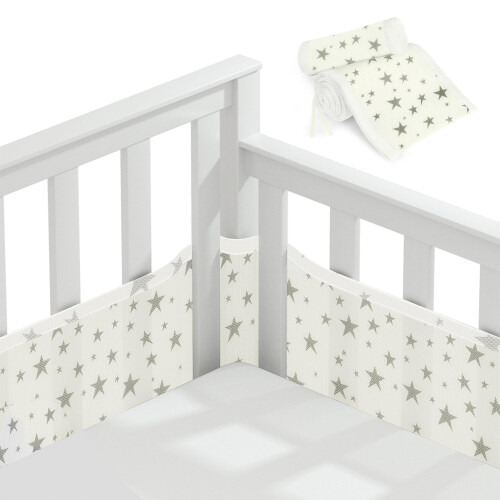 Vicloon Cot Bumper, 2Pcs Breathable Mesh Cot Liner