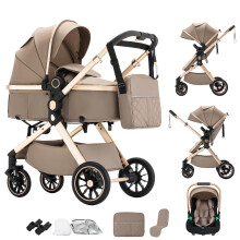 Shineey 3 in 1 Baby Stroller with Height Adjustabl