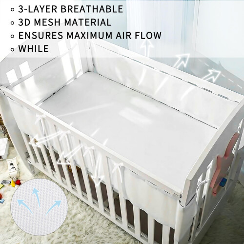 Sour Lemon Breathable Mesh Liner For Cot Beds 2 PC 2
