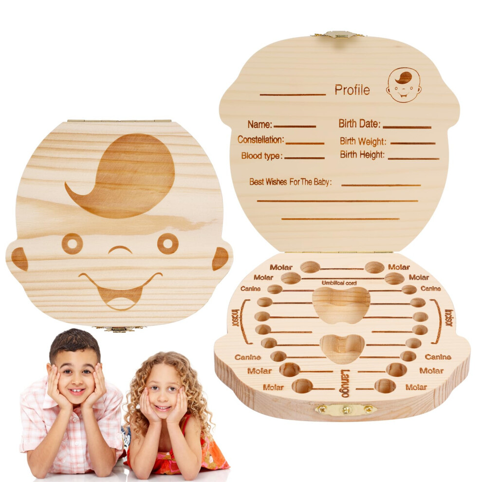 Tooth Fairy Keepsake Box - Wooden Tooth Storage Box For Baby Birthday Gifts Aolso