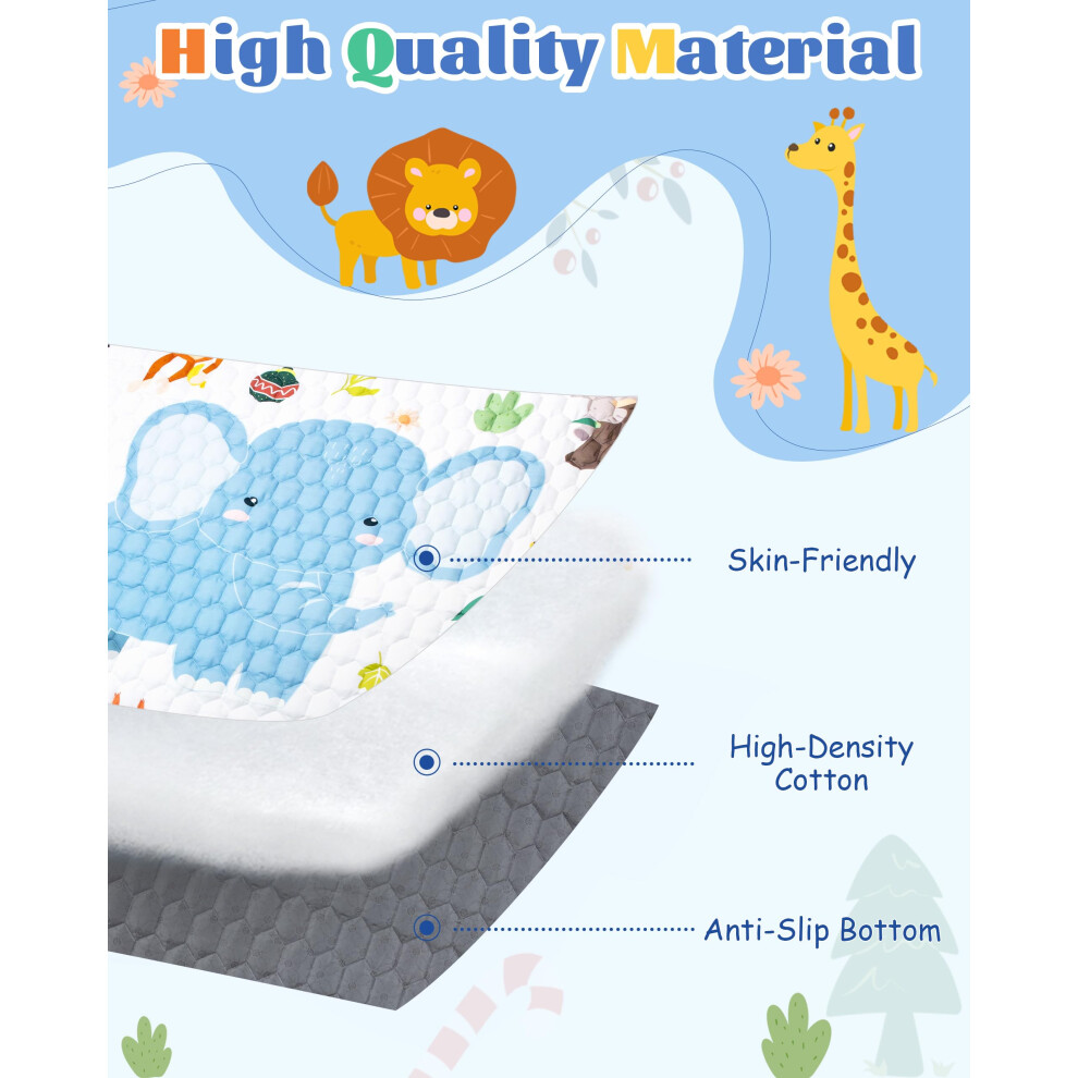 Funsland Baby Play Mat Foldable Kids Playmat Cotton Baby Play Mats For
