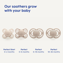 MAM Perfect Soothers | 6-18 Months | 2 Pack | Comes in Dummy Steriliser Case | Sustainable Materials | Baby Accessories | Blue/White (Various Designs
