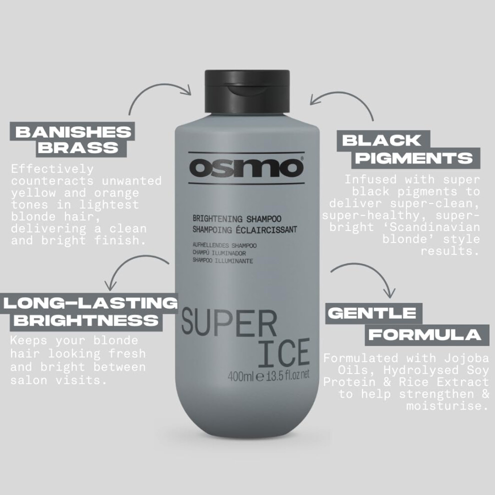 Osmo Super Ice Shampoo Black Pigment For Brightening Blonde Hair For
