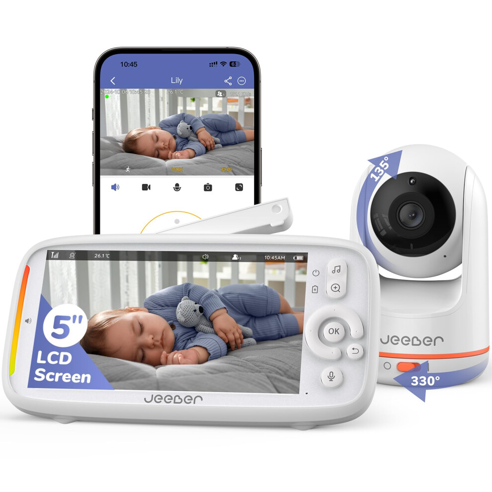 Jeeber 2K Wifi Smart Video Baby Monitor With Camer