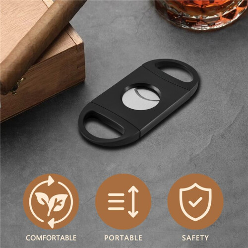 Oval-Shaped Cigar Cutter, Double Cut Blade 2