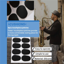 8pcs Alto/Tenor Saxophone Sax Mouthpiece Patches Pads Cushions Black---0.8mm