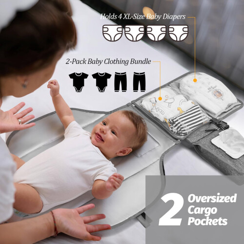 Portable Baby Changing Mat - Travel Change Mat wit 2