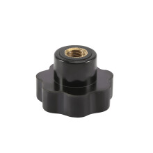 M10 10mm Dia Filetage noire Plastique etoile Tete Serrage Bouton poignee