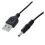 3,5 mm x 1,3 mm Cable USB noir Cable de chargeur Alimentation 10