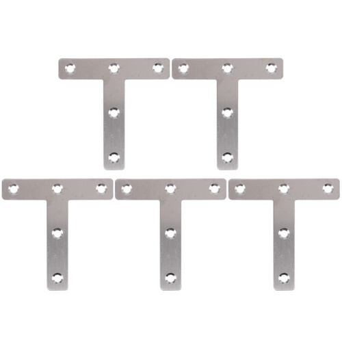 5 Pcs Angle Plate Corner Brace Flat T Shape Repair Bracket 80mm x 80mm