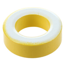 2 Pcs 33mm x 19mm x 11mm Yellow White Iron Core Ferrite Rings Toroid