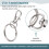 Silver Tone Metal Trigger Lobster Clasp Key Chain Keyring 2 Pcs 6