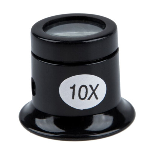 Lupa 10 X Lente de Cristal Optico