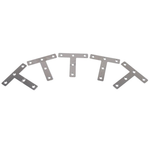 5 Pcs Angle Plate Corner Brace Flat T Shape Repair Bracket 80mm x 80mm 1