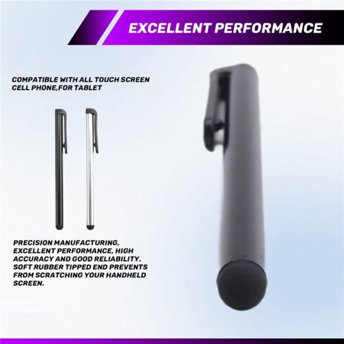 2 X Pennino stylus per /Itouch//Touchscreen dispositivo, 1 argento 1 neto