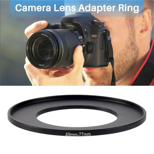 Camera Lens Filter Step  Ring 49mm-77mm Adapter Black 1